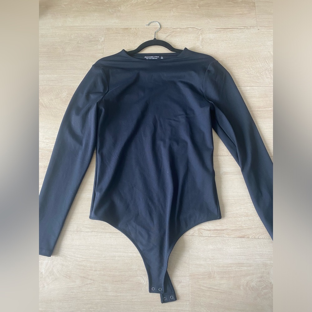 Abercrombie Black Long Sleeve Bodysuit Size Large